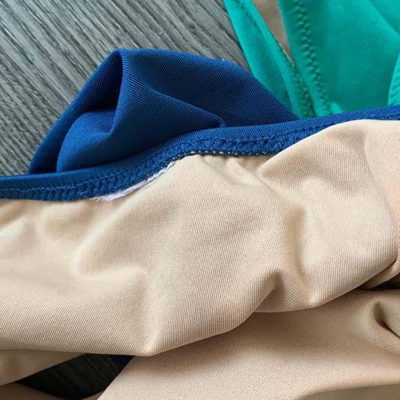 J.Crew Blue Tilden Colorblock Swimsuit - Picture 4 of 4